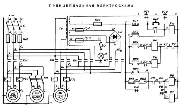 1И611П Схема електрична токарно-гвинторізного верстата